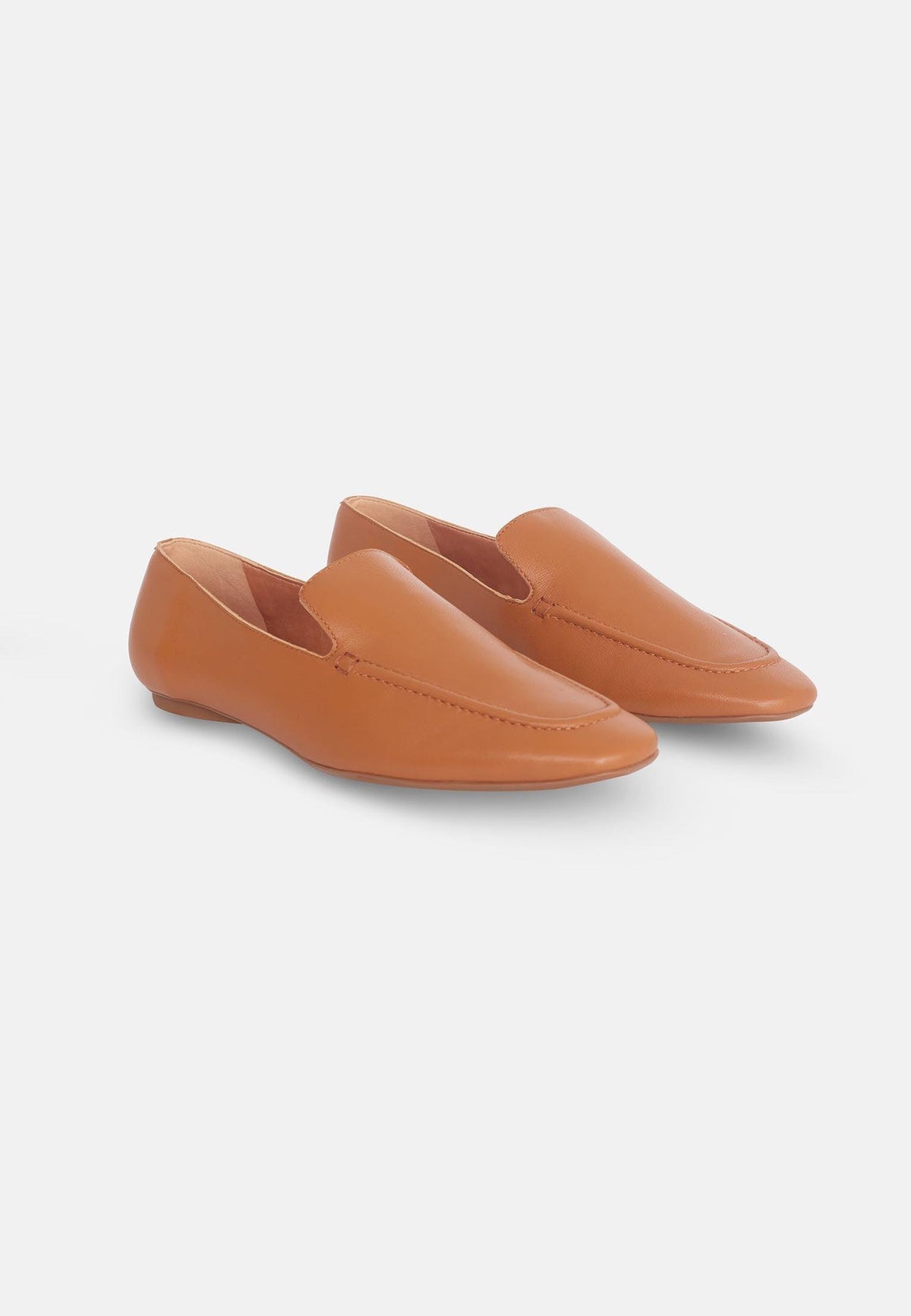 Clusia Goat Leather Loafers – Brown Flat