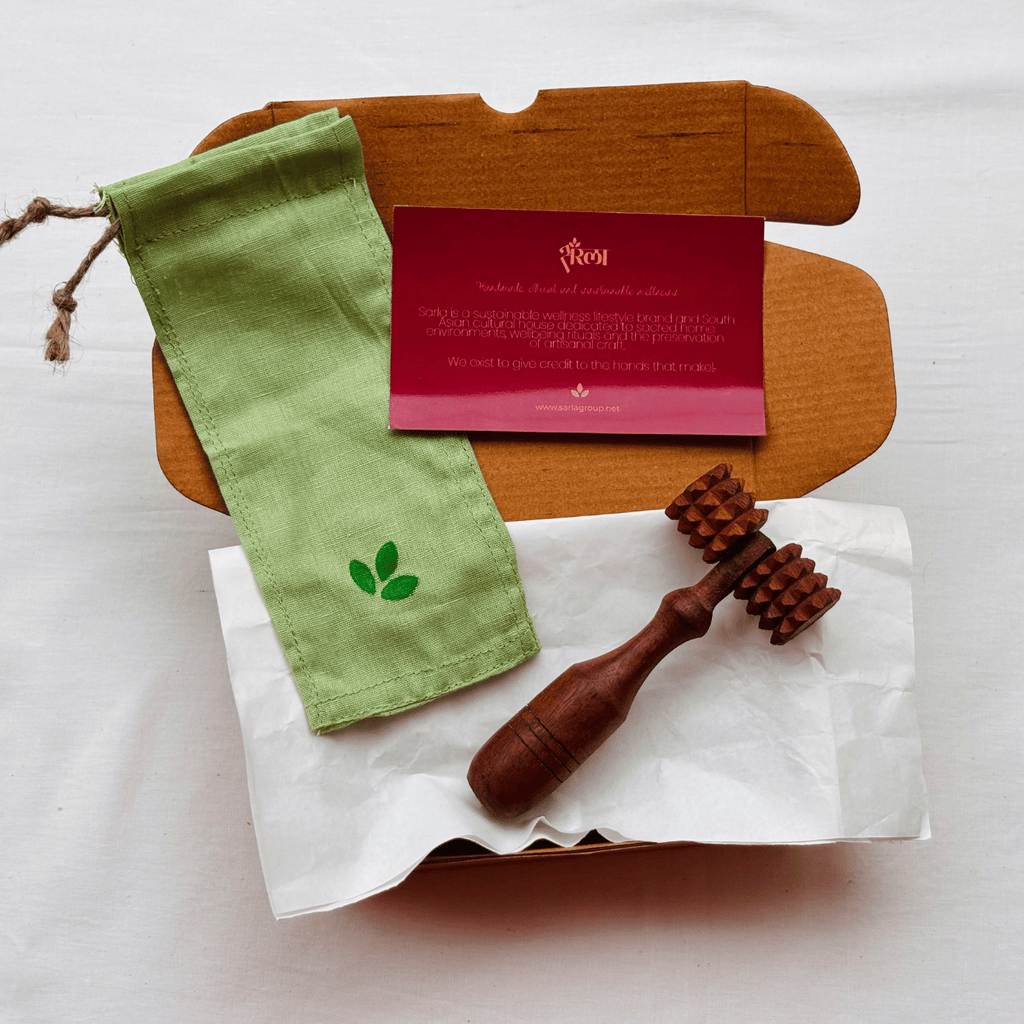 Wooden deep tissue massage roller-6