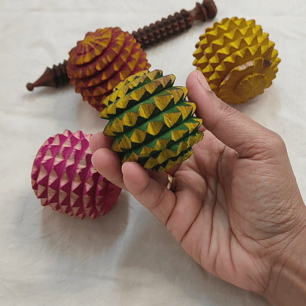 Wooden Reflexology Ball – Handmade Acupressure Massage Ball-1
