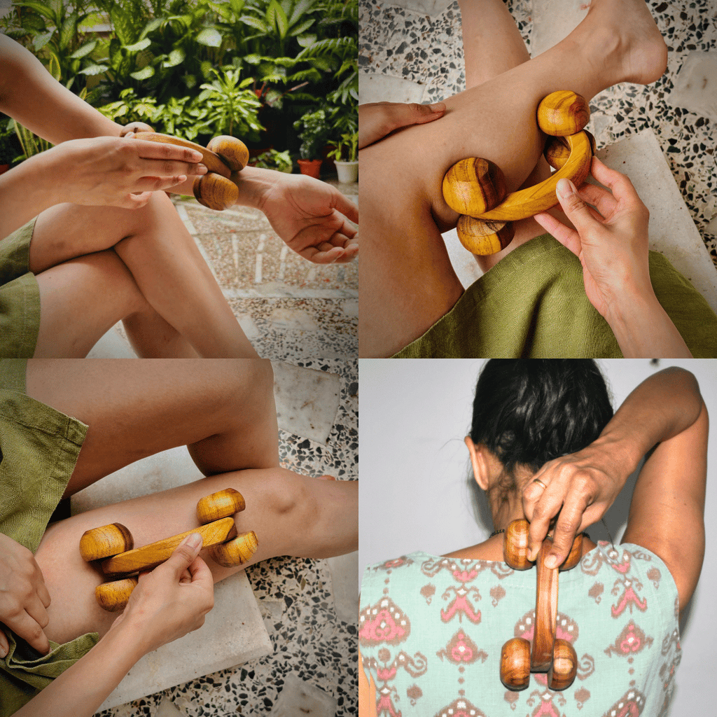 Handmade Wooden Relaxation Massage Roller-2