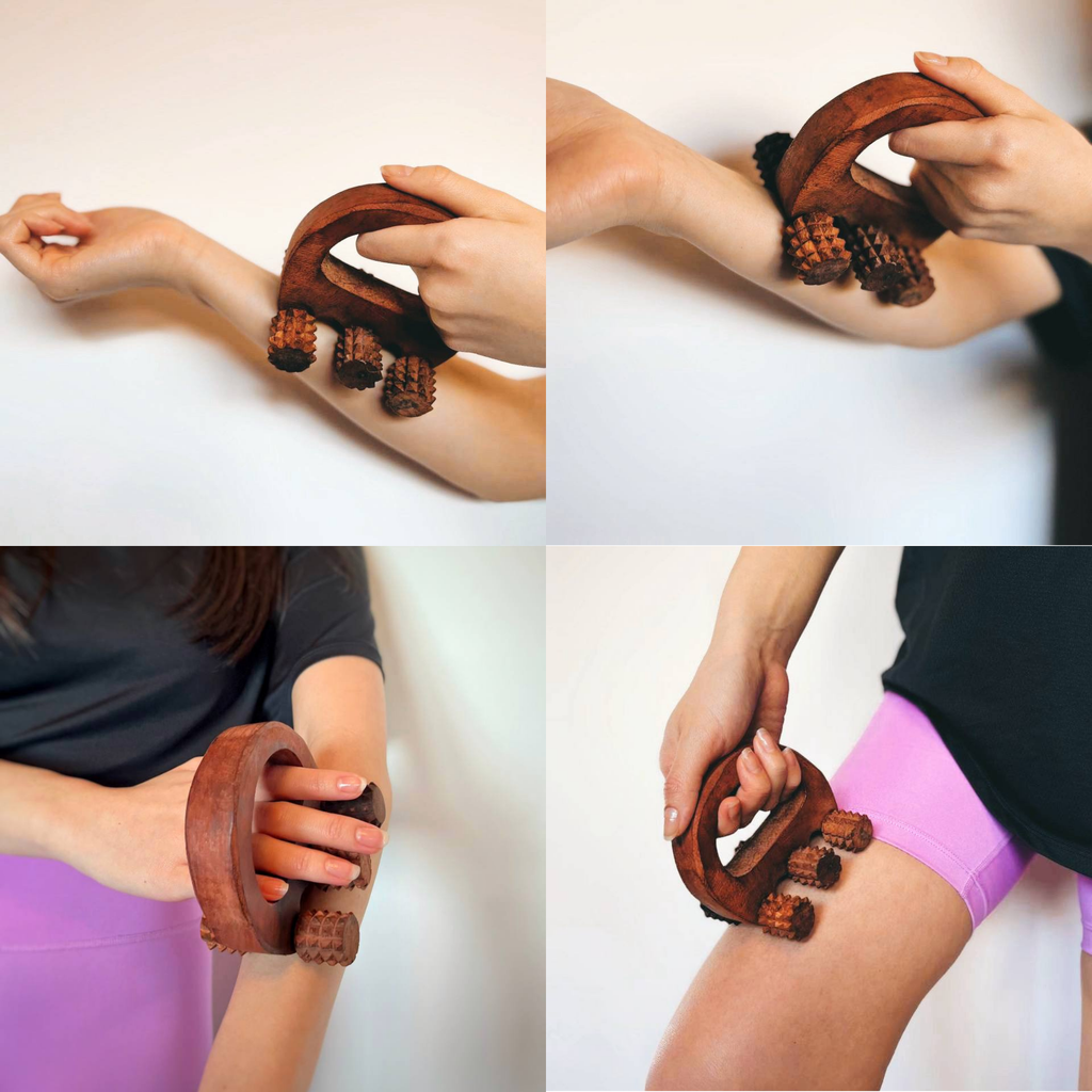 Handheld Wooden Body Massage Roller-2