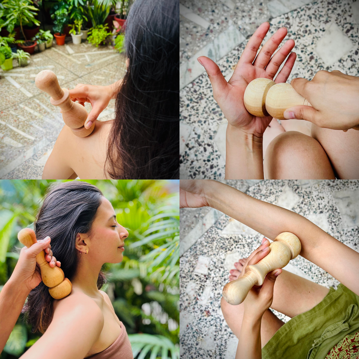 Handmade Wooden Recovery Roller – Deep Tissue & Muscle Massage Tool-3