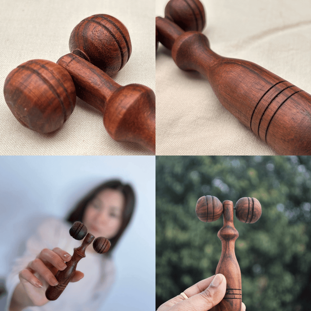 Wooden facial massage roller-1