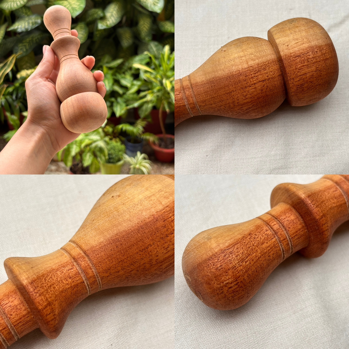 Handmade Wooden Recovery Roller – Deep Tissue & Muscle Massage Tool-1