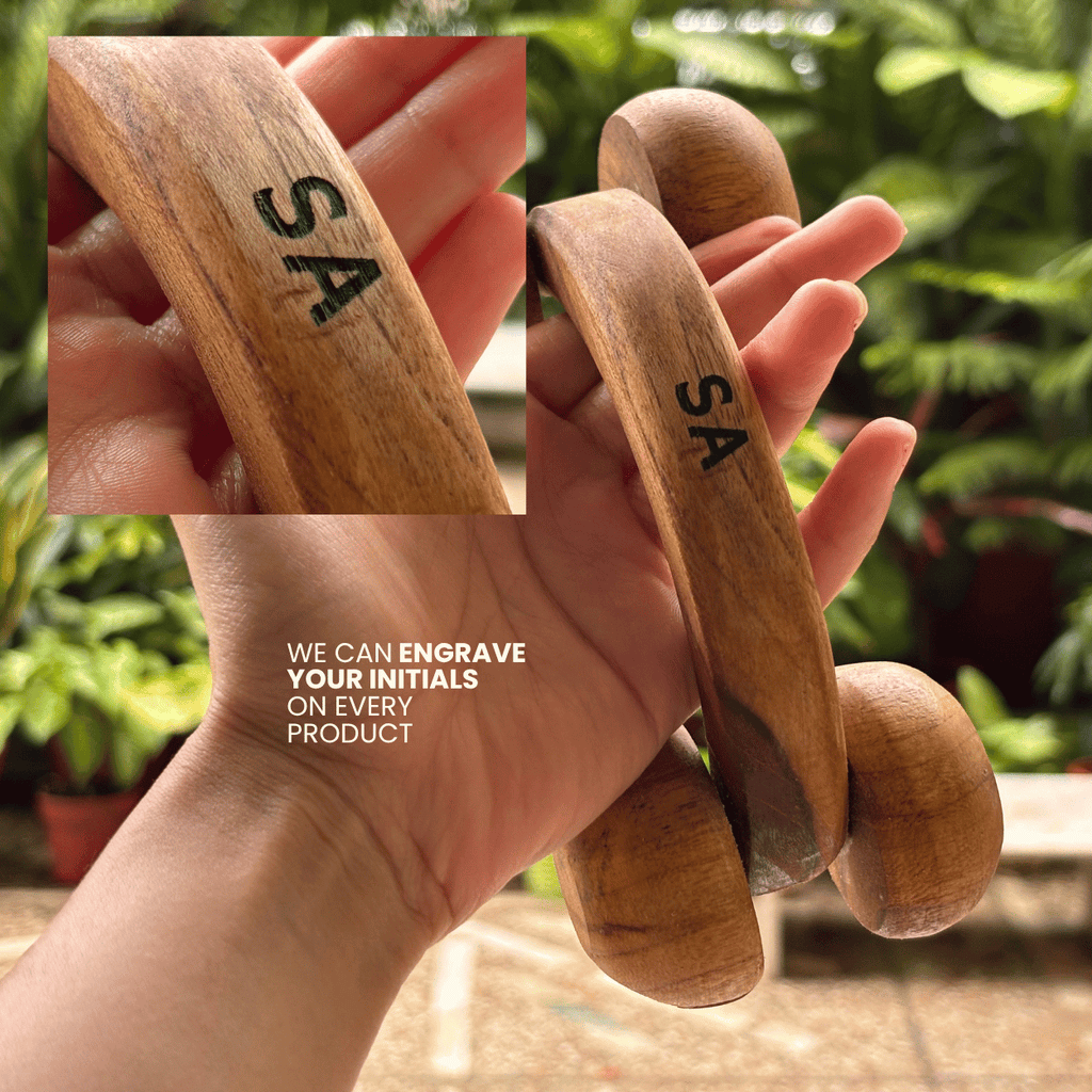 Handmade Wooden Relaxation Massage Roller-3