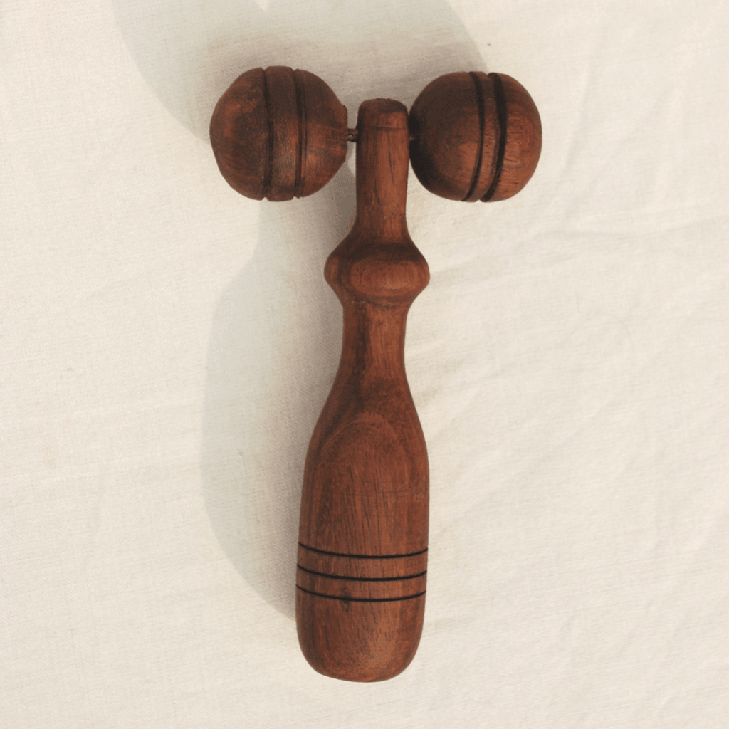 Wooden facial massage roller-0