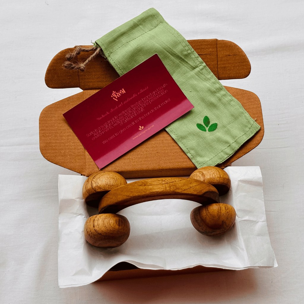 Handmade Wooden Relaxation Massage Roller-5