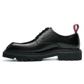 Men’s Calfskin Structured Square Toe Lace Up Derby Shoes with Tabs-0
