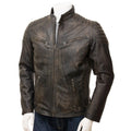 MENS VINTAGE LEATHER BIKER JACKET PRESTON