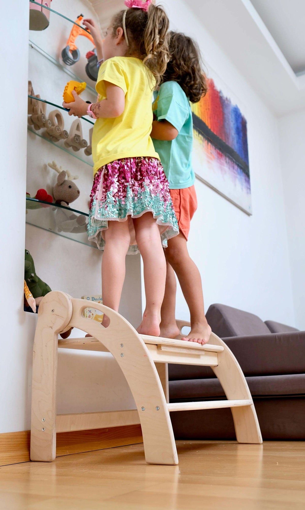 Twins Montessori Kitchen Stool - Wooden Step Stool-2