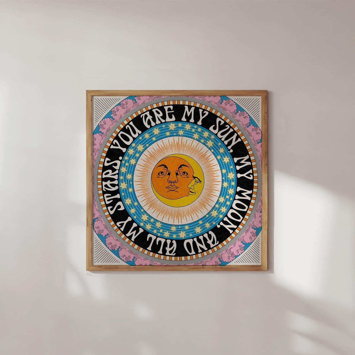 My Sun, Moon and Stars Celestial Square Art Print-0