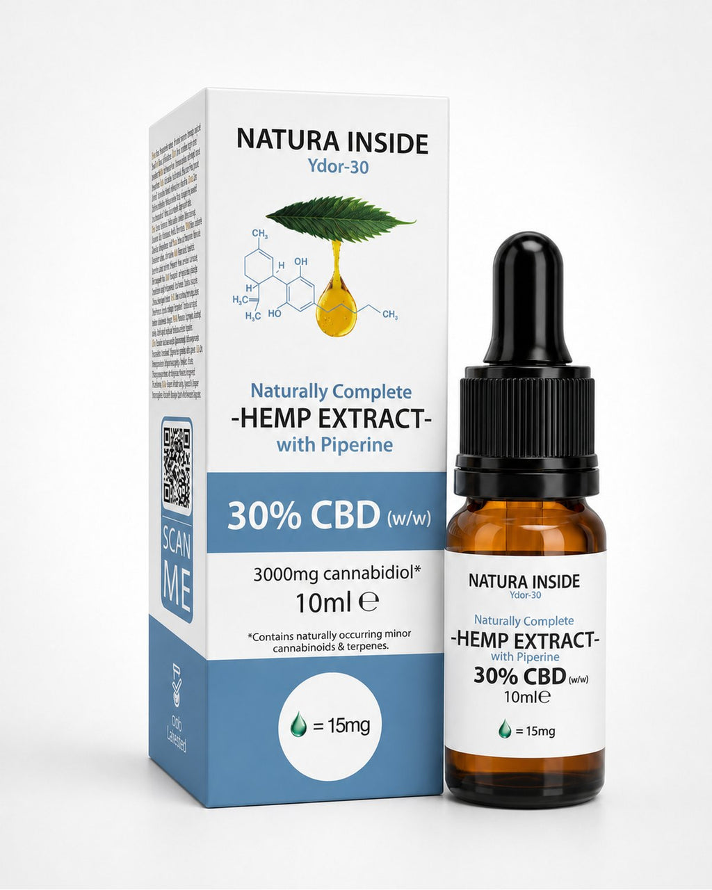 Natura Inside Full Spectrum Cannabis Oil – 30% CBD with Piperine, Ydor Series, 10ml-0