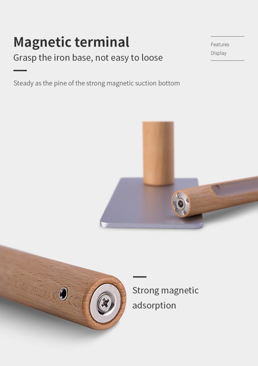 Nordic Solid Wood Eye Protecting Lamp with Magnetic Base-4