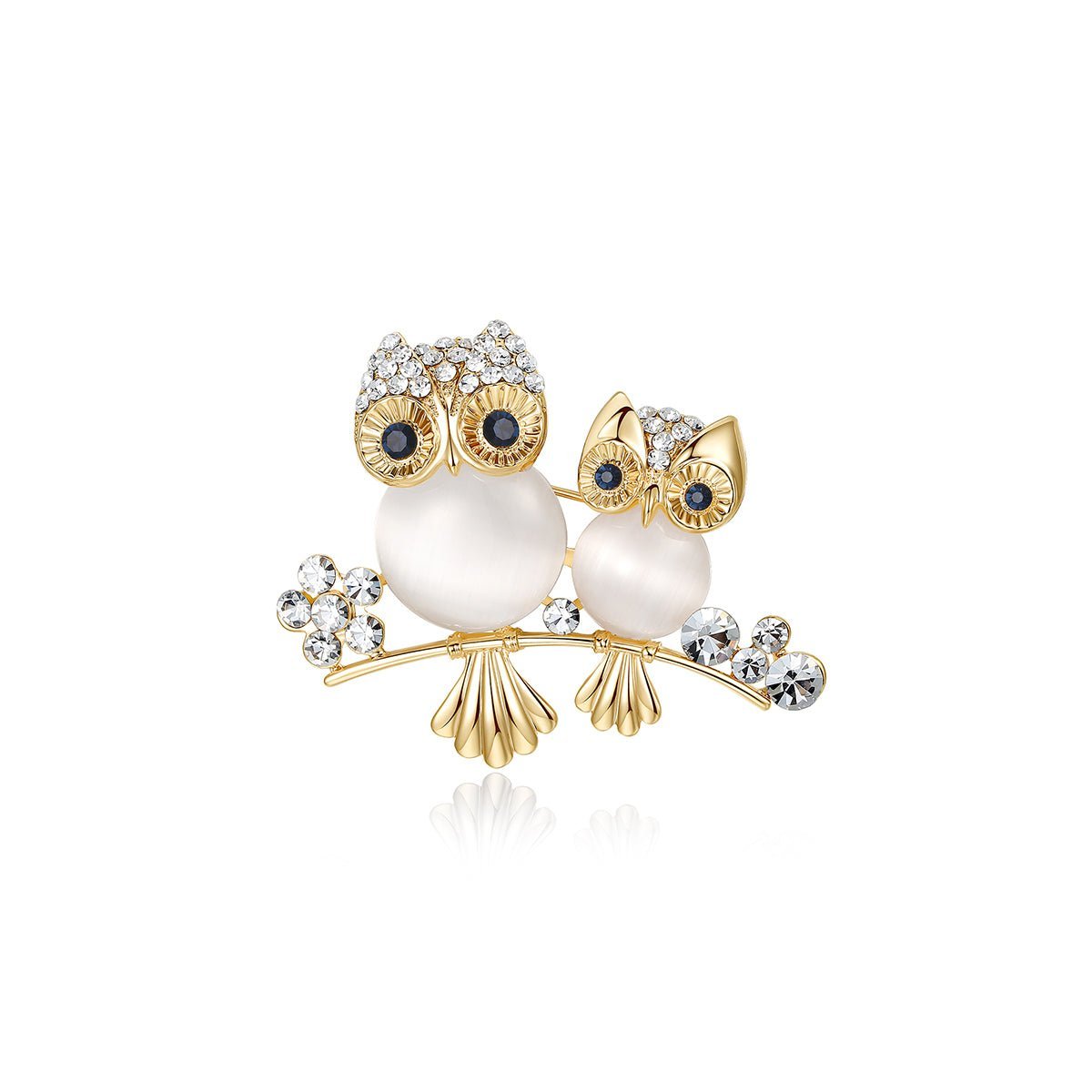 Owl Family Gold Brooch-0