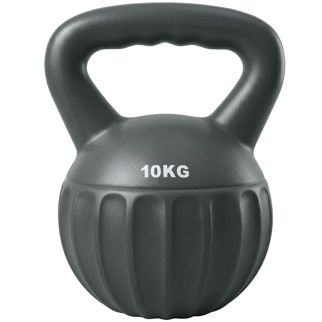 Kettlebell 10 kg, Haltère avec Poignée Antidérapante, Haltère à Boule, Musculation, Entraînement, pour Gym, Gris