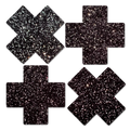 5-Pack: Petite Plus X: Two Pair of Small Sparkle Black Plus Nipple Pasties by Pastease®-0