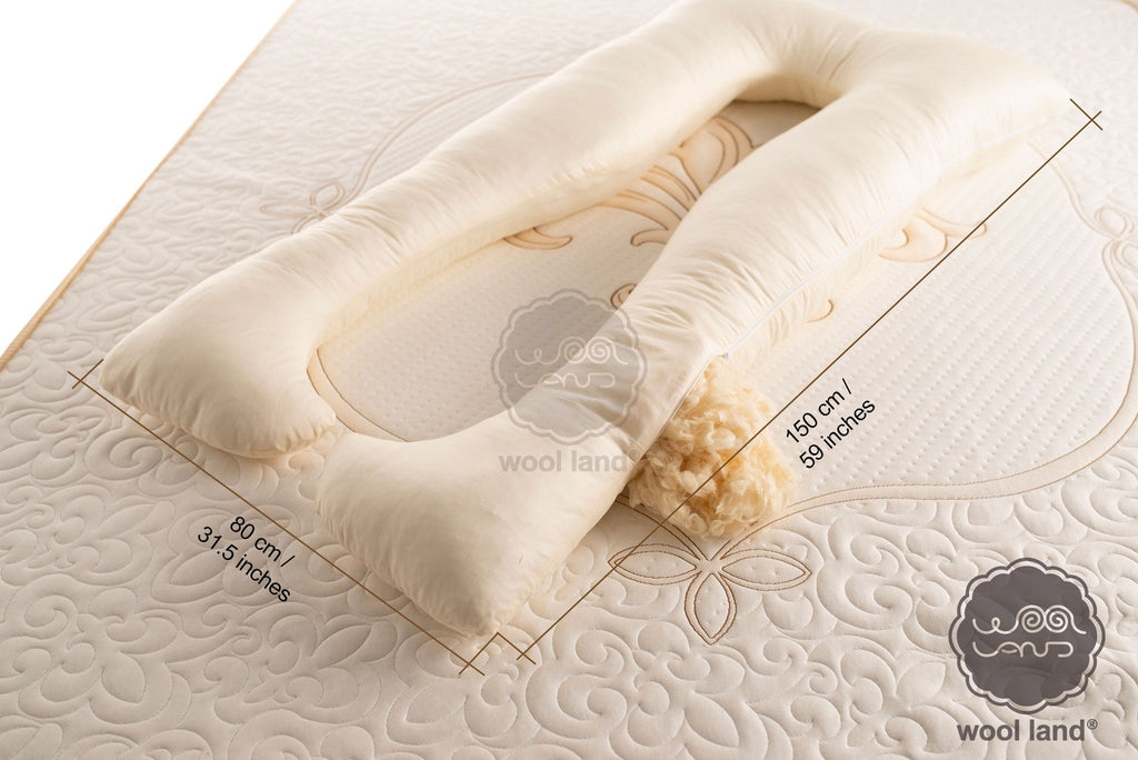 The Woolland Natural wool U-shaped pregnancy pillow-5