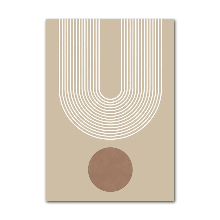 Poster Boho Abtrakt Bogen Linien Beige Braun  | Bilder Wohnzimmer | Wandbilder Schlafzimmer | Deko Print ohne Rahmen | Bilder  Kunstdruck-7