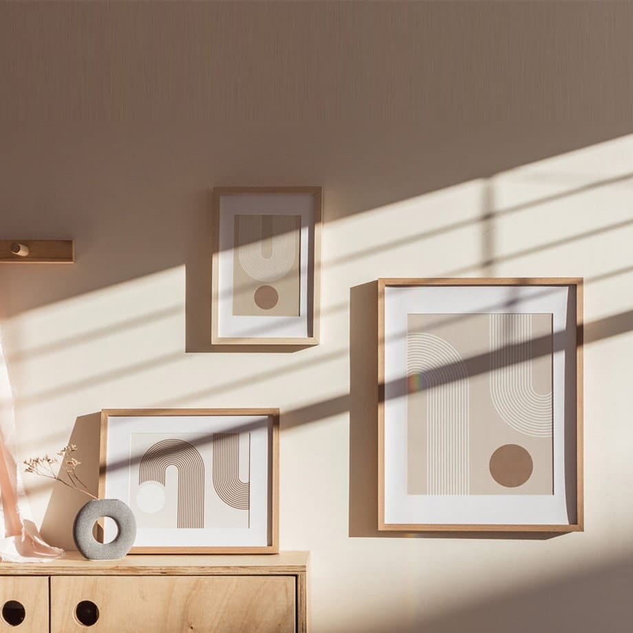 Poster Boho Abtrakt Bogen Linien Beige Braun  | Bilder Wohnzimmer | Wandbilder Schlafzimmer | Deko Print ohne Rahmen | Bilder  Kunstdruck-1