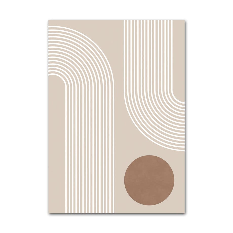 Poster Boho Abtrakt Bogen Linien Beige Braun  | Bilder Wohnzimmer | Wandbilder Schlafzimmer | Deko Print ohne Rahmen | Bilder  Kunstdruck-5