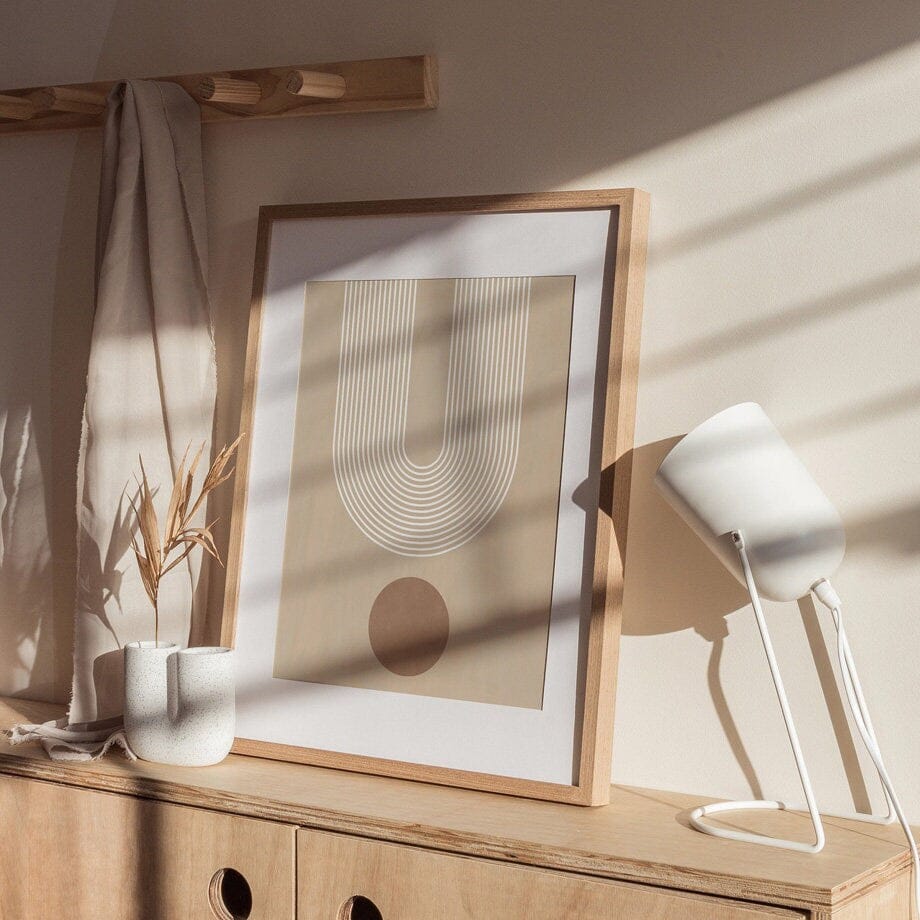 Poster Boho Abtrakt Bogen Linien Beige Braun  | Bilder Wohnzimmer | Wandbilder Schlafzimmer | Deko Print ohne Rahmen | Bilder  Kunstdruck-3