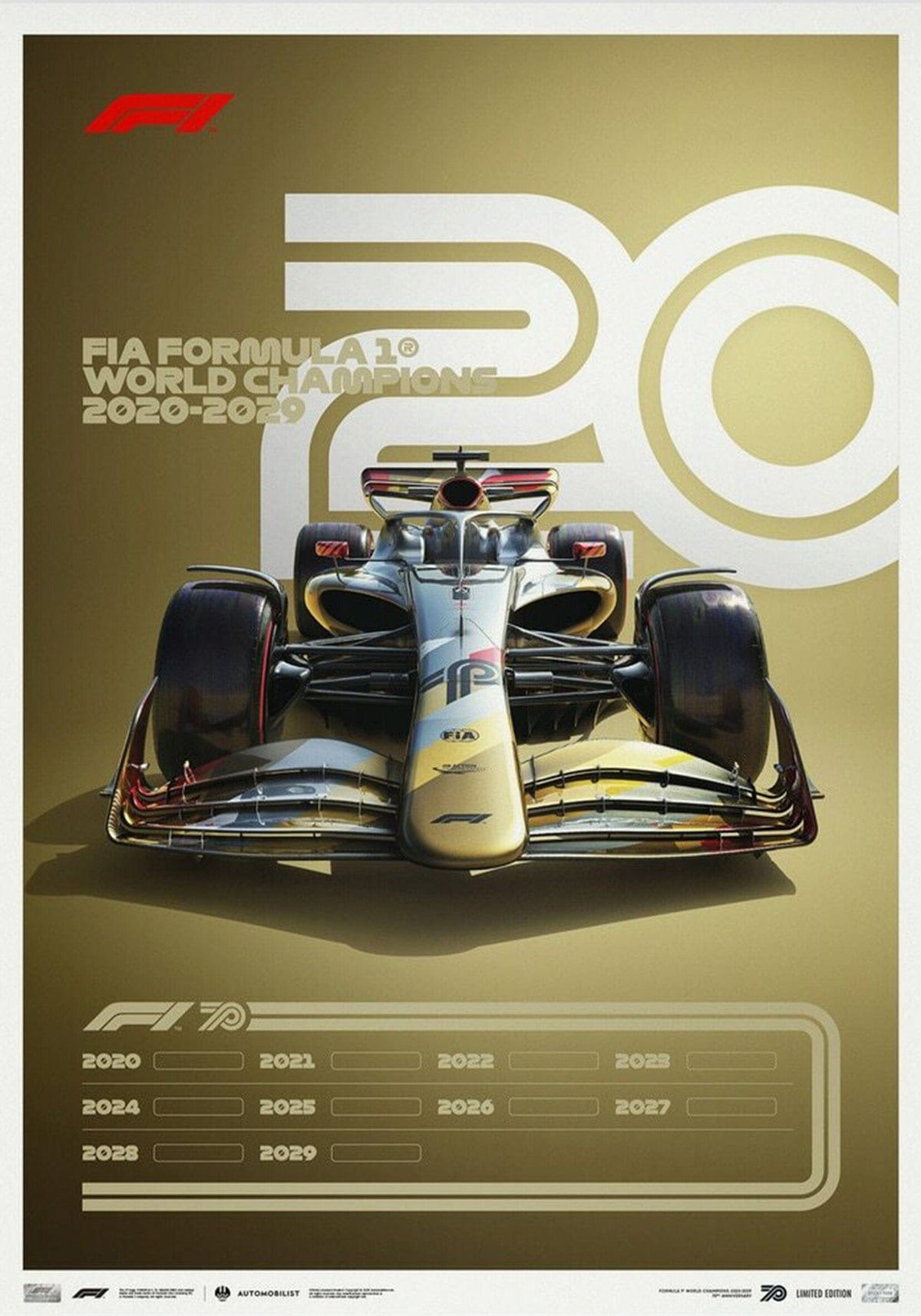 Poster Formel 1 Jahrzehnte Rennwagen Chronologie Legenden · Deko Print ohne Rahmen-8