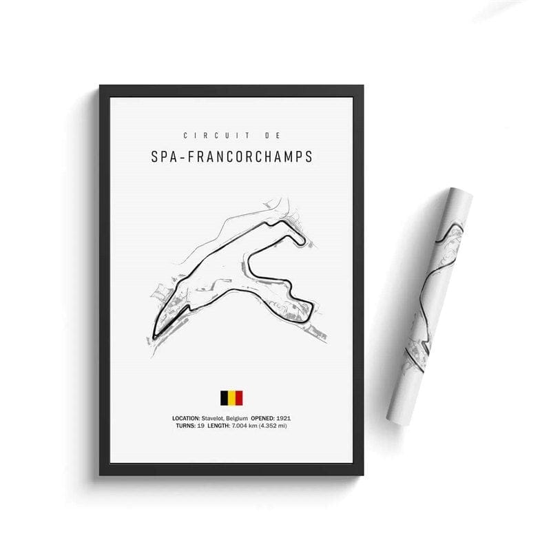 Poster Formel 1 Kalender 2026 Strecken Großer Preis von Monaco Spa Francorchamps Deko Print ohne Rahmen-4