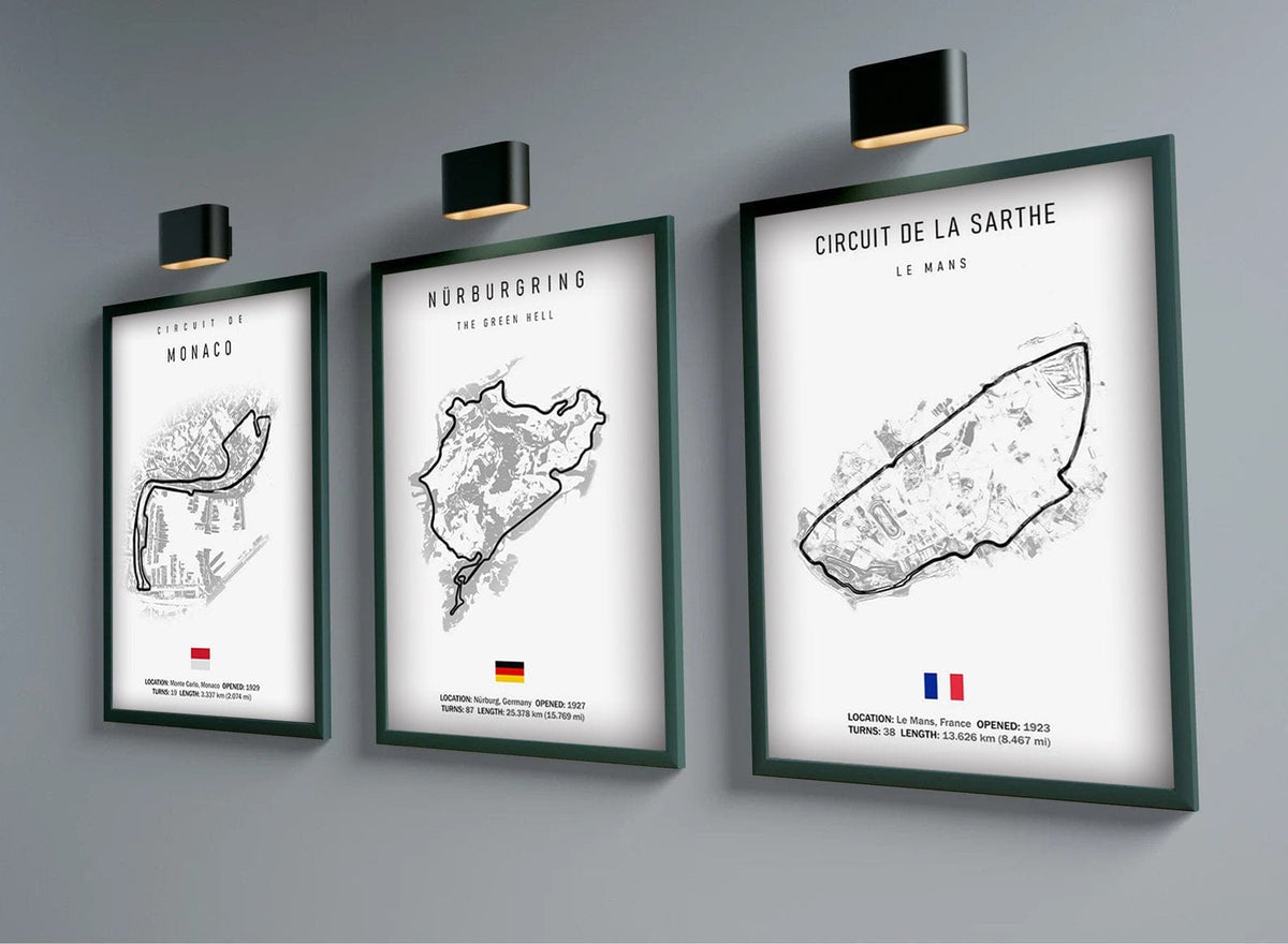 Poster Formel 1 Kalender 2026 Strecken Großer Preis von Monaco Spa Francorchamps Deko Print ohne Rahmen-0