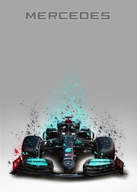 Poster Formel 1  Rennwagen Aquarell · Deko Print ohne Rahmen-6