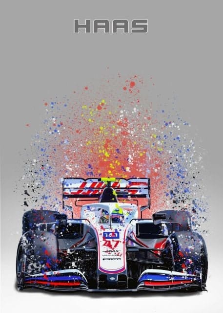 Poster Formel 1  Rennwagen Aquarell · Deko Print ohne Rahmen-3