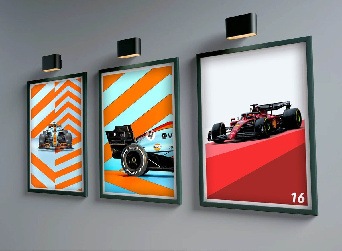 Poster Formel 1 Rennwagen Grand Prix Rennfahrer Namen Wagen Nummer ·  Deko Print ohne Rahmen-0