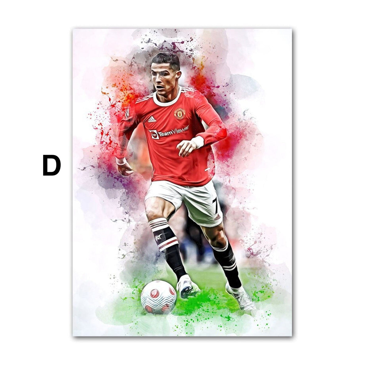 Poster Fußballspieler Lionell Messi & Christiano Ronaldo Tor Jubel als Deko Print ohne Rahmen-5