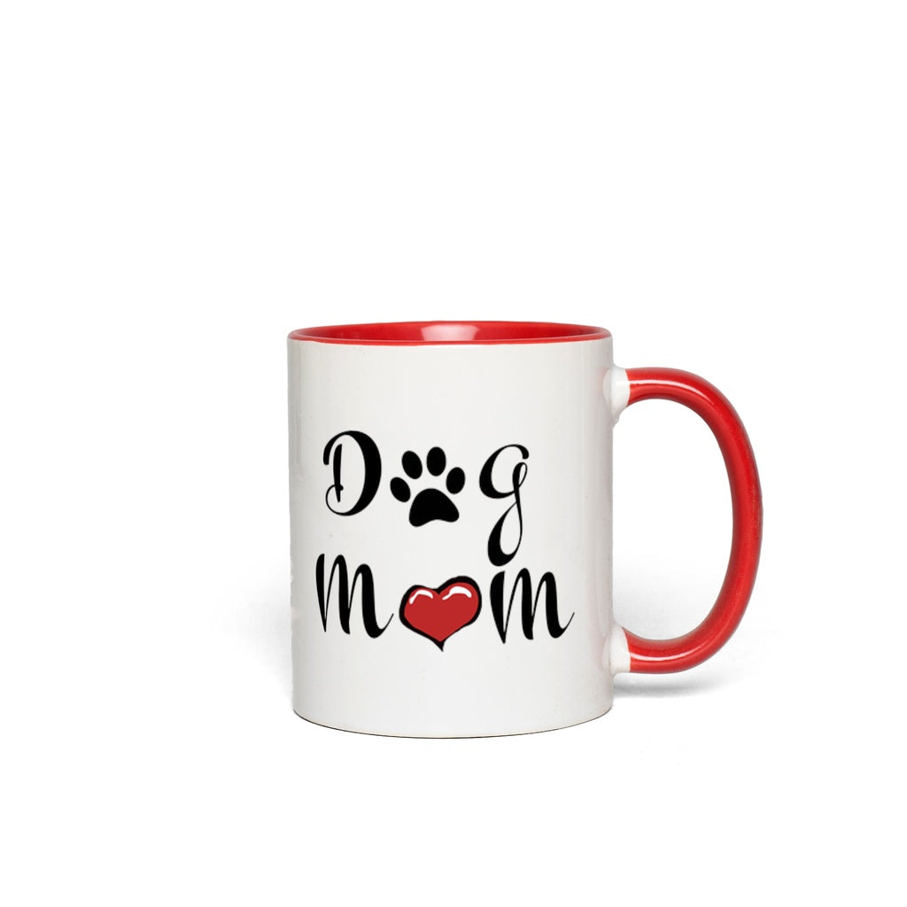 Dog Mom Mug W/Color Handle-0