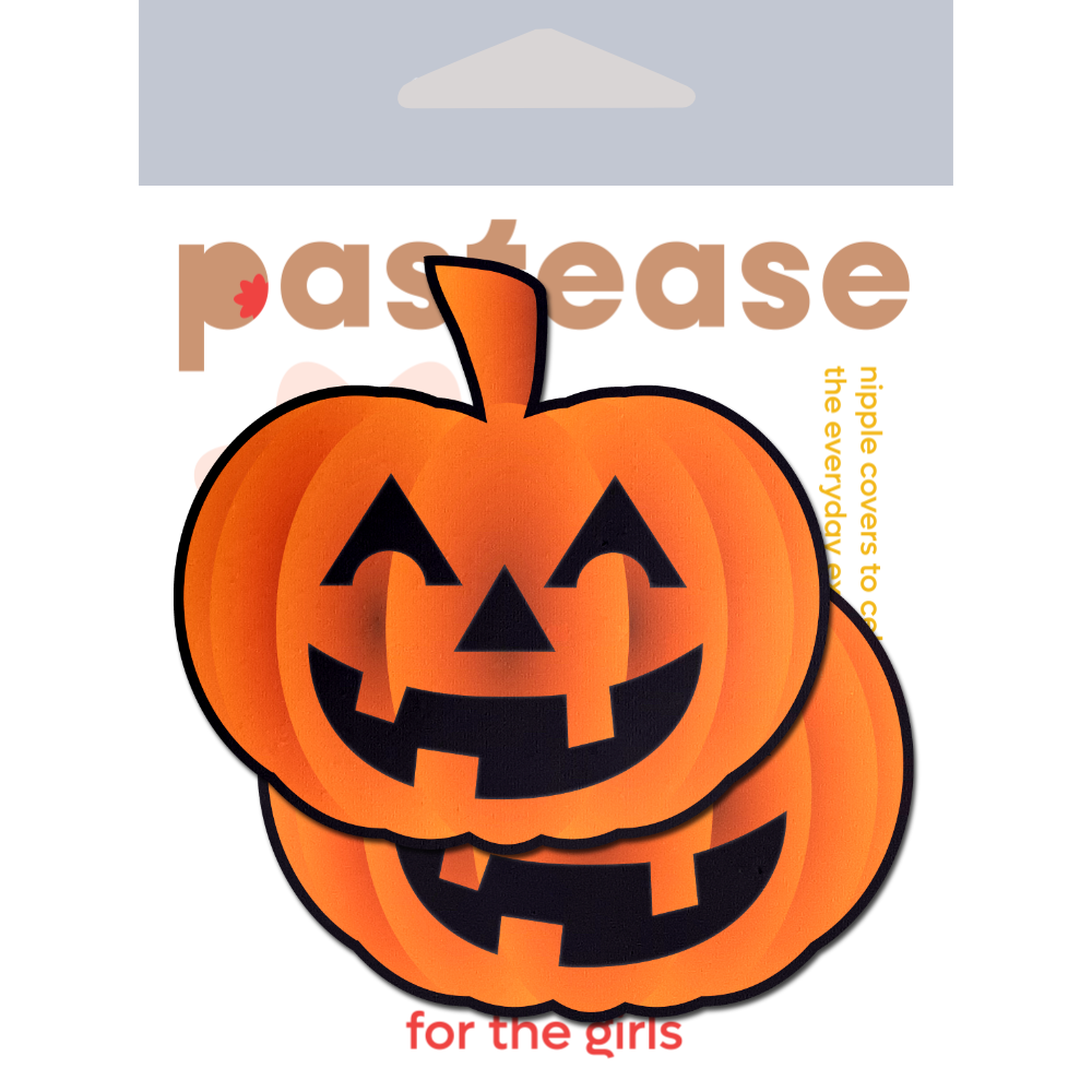 5-Pack: Pumpkin: Spooky Halloween Jack O' Lantern Nipple Pasties by Pastease® o/s-1