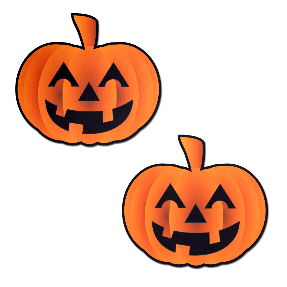 5-Pack: Pumpkin: Spooky Halloween Jack O' Lantern Nipple Pasties by Pastease® o/s-0