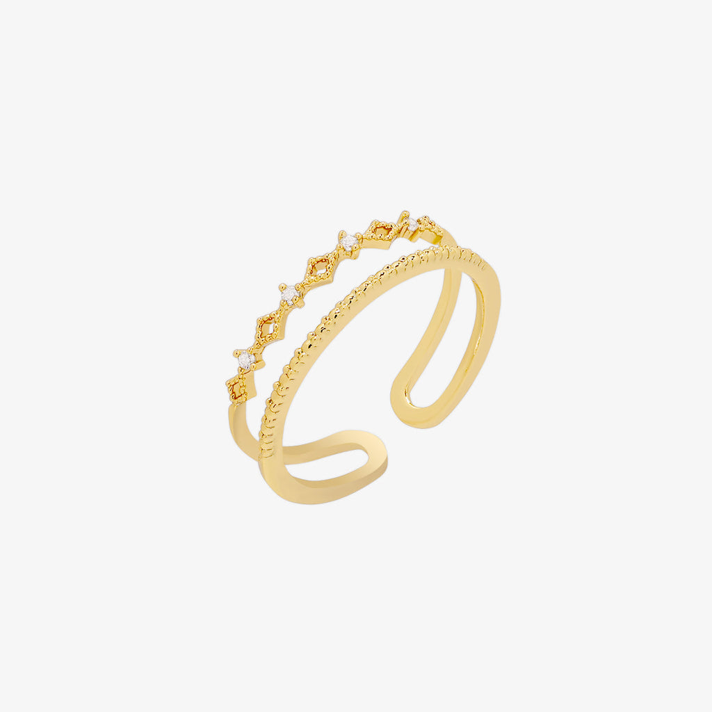 Cubic double layered ring-0