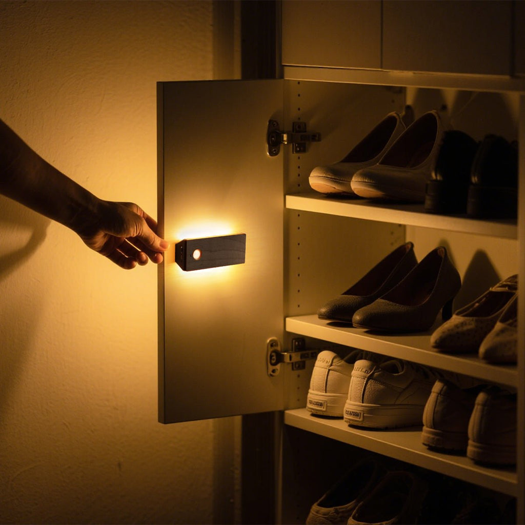 Rechargeable Motion Sensor Wooden Wall Night Light-3