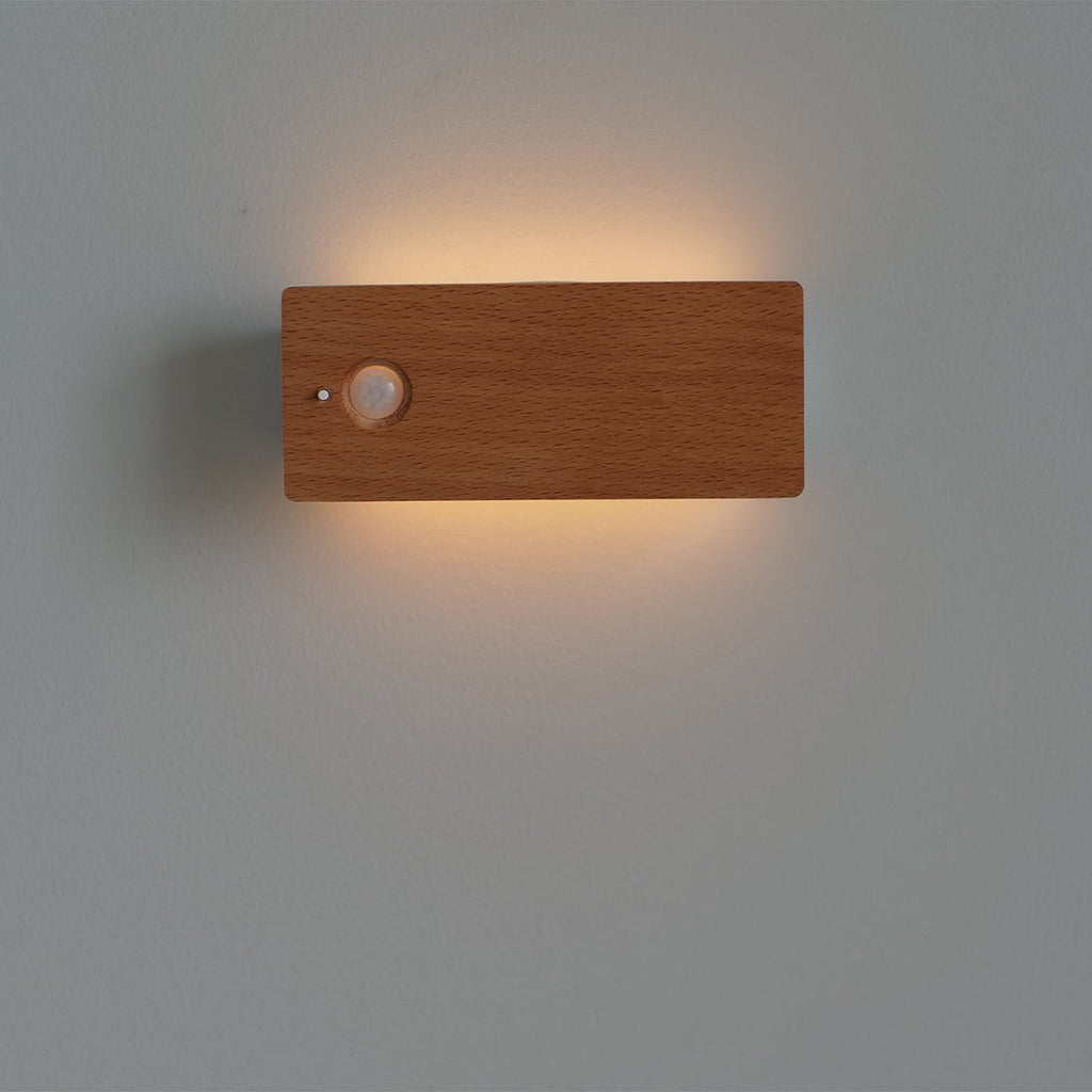 Rechargeable Motion Sensor Wooden Wall Night Light-5