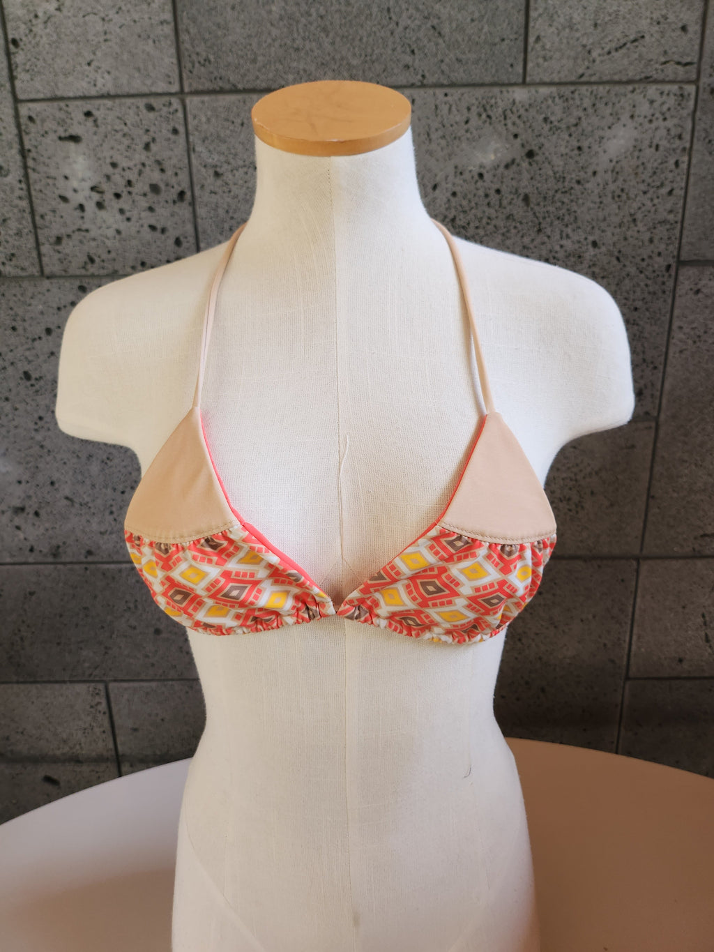 Loco Boutique Navajo Tie Back Two Tone Triangle Bikini Top
