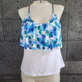 Hawaiian Blue Flounce Front Tankini