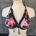 Loco Boutique Woman's Tropical Orchid Ruffle Embellished Underwire Bikini Top