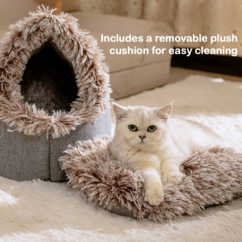 Donut Plush Cat Bed Cozy Cradle Nest-1
