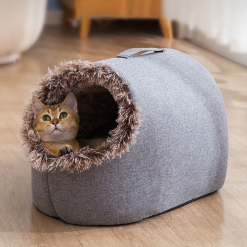 Donut Plush Cat Bed Cozy Cradle Nest-3