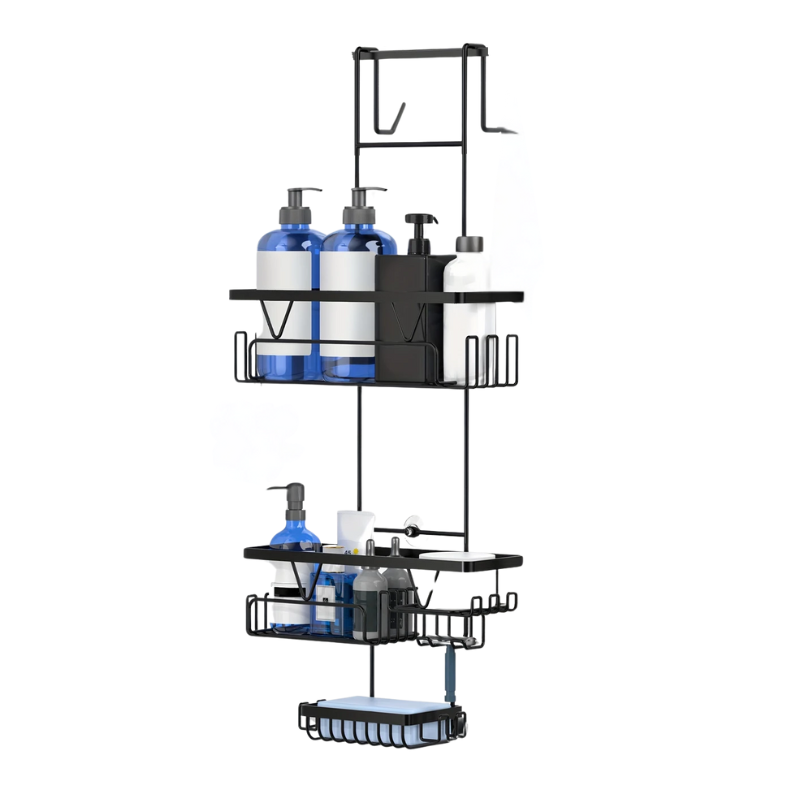 Door Shower Organizer Stainless Hanging Rack-0