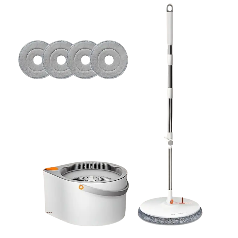 Spin Mop with Bucket & 4 Reusable Pads-0