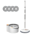 Spin Mop with Bucket & 4 Reusable Pads-0