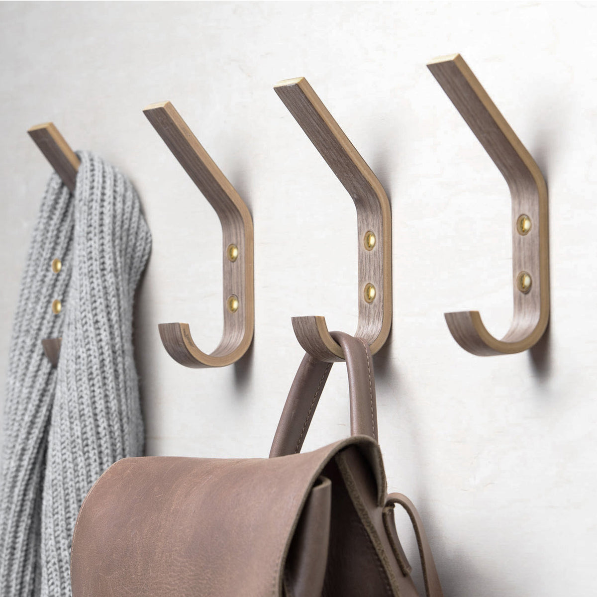 Set of 4 Wooden Wall Hooks-0