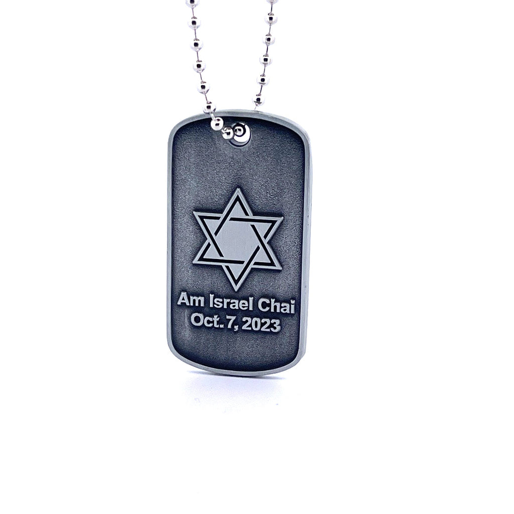 Star of David Military Necklace - Am Israel Chai / Oct 7, 2023-1