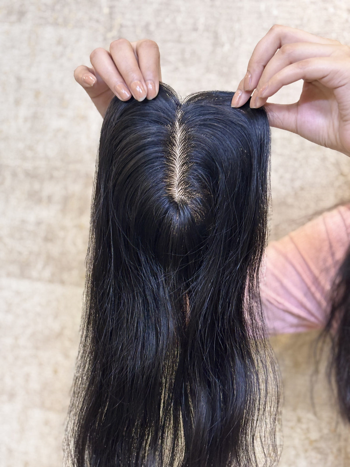 Ponytail-Friendly Hair Topper | Silk Base | Natural Black | Straight | Remy Hair India-7
