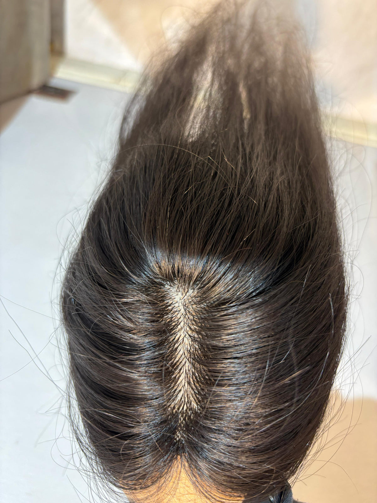 Ponytail-Friendly Hair Topper | Silk Base | Natural Black | Straight | Remy Hair India-1
